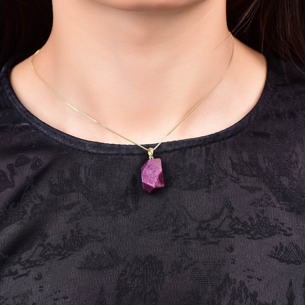 Χωρίς Επιφύλαξη - Πιστοποίηση ALGT - Πολύ Επιλεκτικό Μ Pendant με φυσικό ρουμπί Endless Ξεχωρίζει για τη ζωηρή του απόχρωση- 7.78 g #1.0