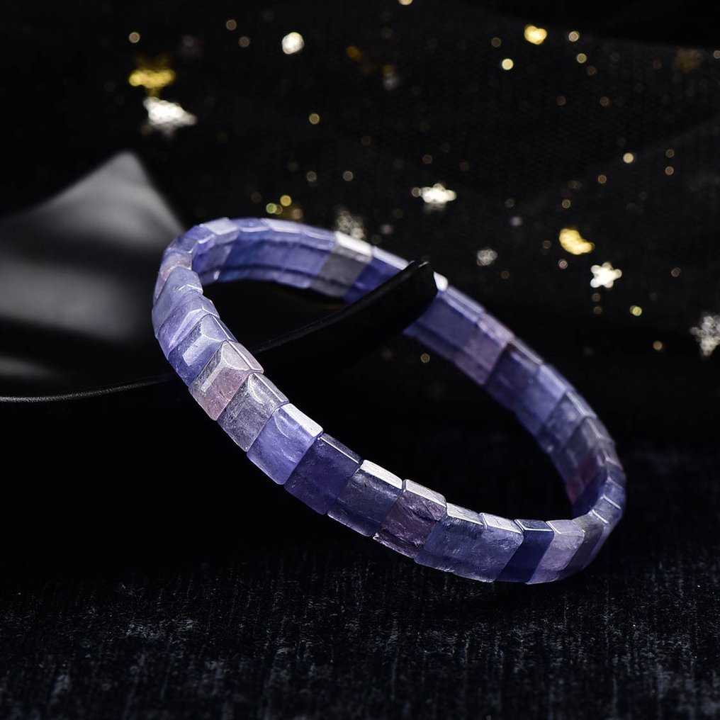 ALGT 认证 - 高度独家的天然坦桑石手链 亮丽的色彩,因其清晰而突显- 13.94 g #1.0