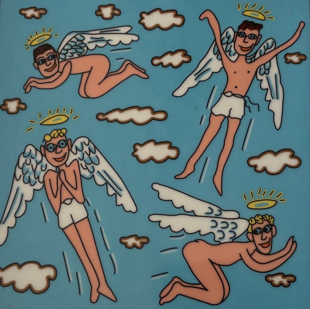 James Rizzi (1950-2011) - Sculpture, FLY ON MY SWEET ANGELS - 6 cm - Porcelain #3.2