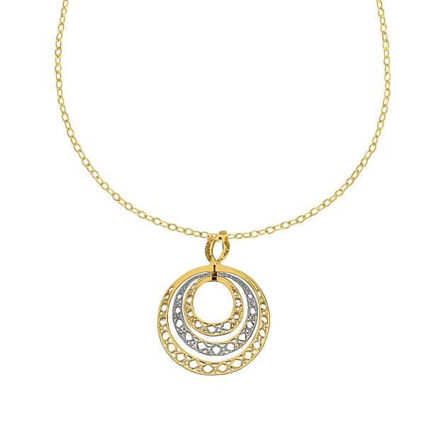 吊墜頸鏈 - 18 克拉 白金, 黃金 #3.2