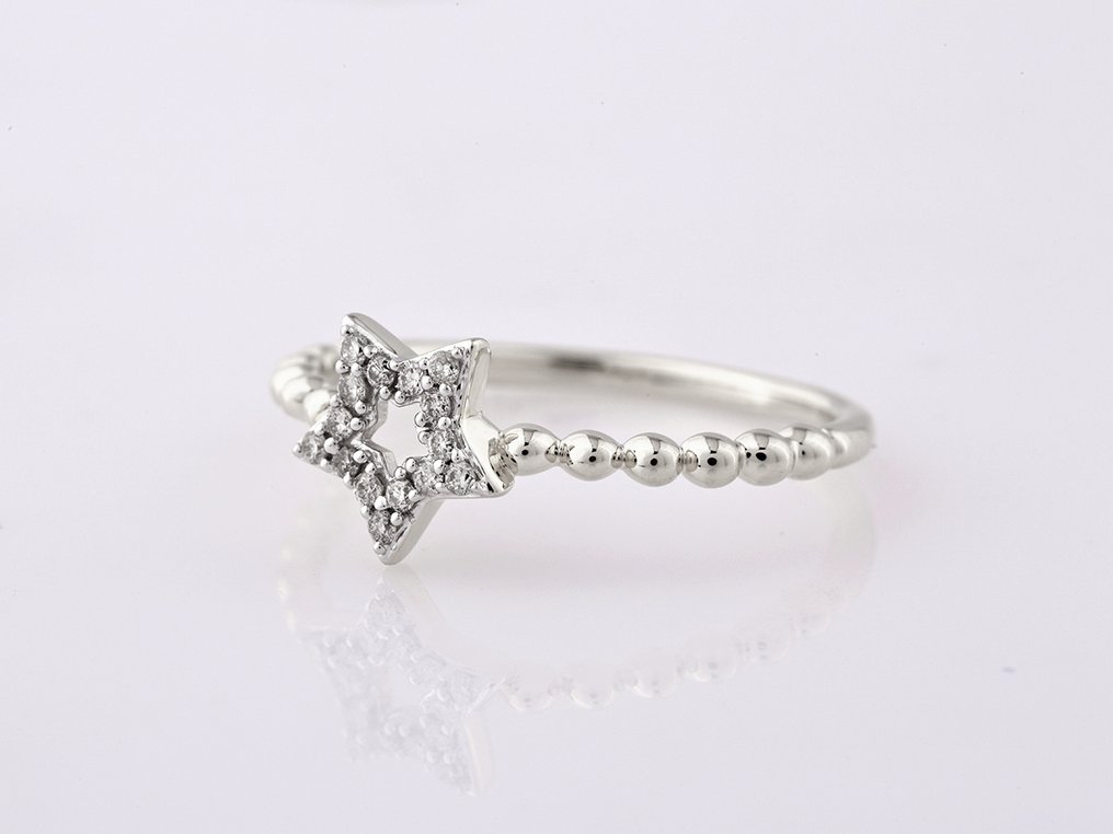 χωρίς τιμή ασφαλείας - Δαχτυλίδι - 14 καράτια Λευκός χρυσός - 0.09ct. tw. Διαμάντι (Φυσικό) #3.2