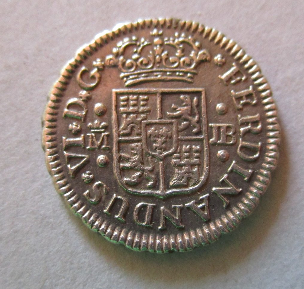 Spanien. Ferdinand 6.. Medio Real 1749 Madrid JB  (Ingen mindstepris) #2.1