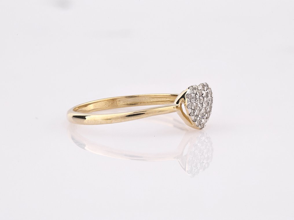 沒有保留價 - 戒指 - 14 克拉 黃金 - 0.13ct. tw. 鉆石 (天然) #1.0