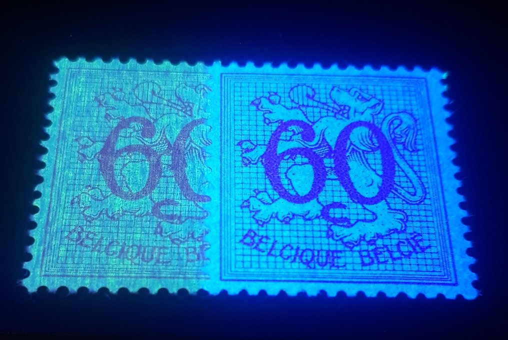 比利时 1965 - 赫勒迪克狮子 60厘米 紫色（大号） - 白色纸张 - OBP/COB 1370P2 #2.1