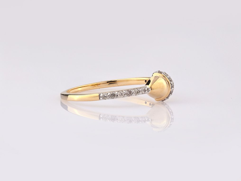 Nincs minimálár - Gyűrű - 14 kt. Sárga arany - 0.12ct. tw. Gyémánt (Természetes) #2.1