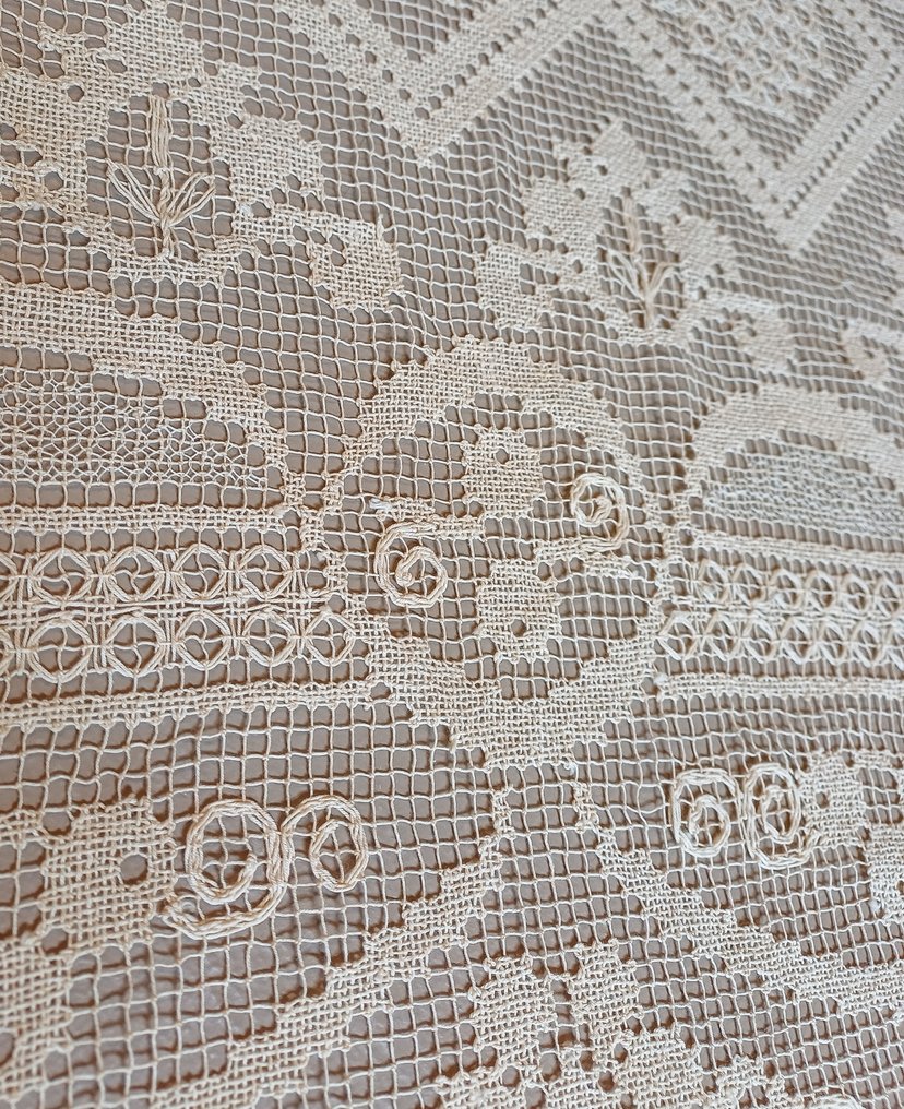 1900s Bedspread - Bedspread  - 235 cm - 265 cm - Wonderful Crochet Work #4.3