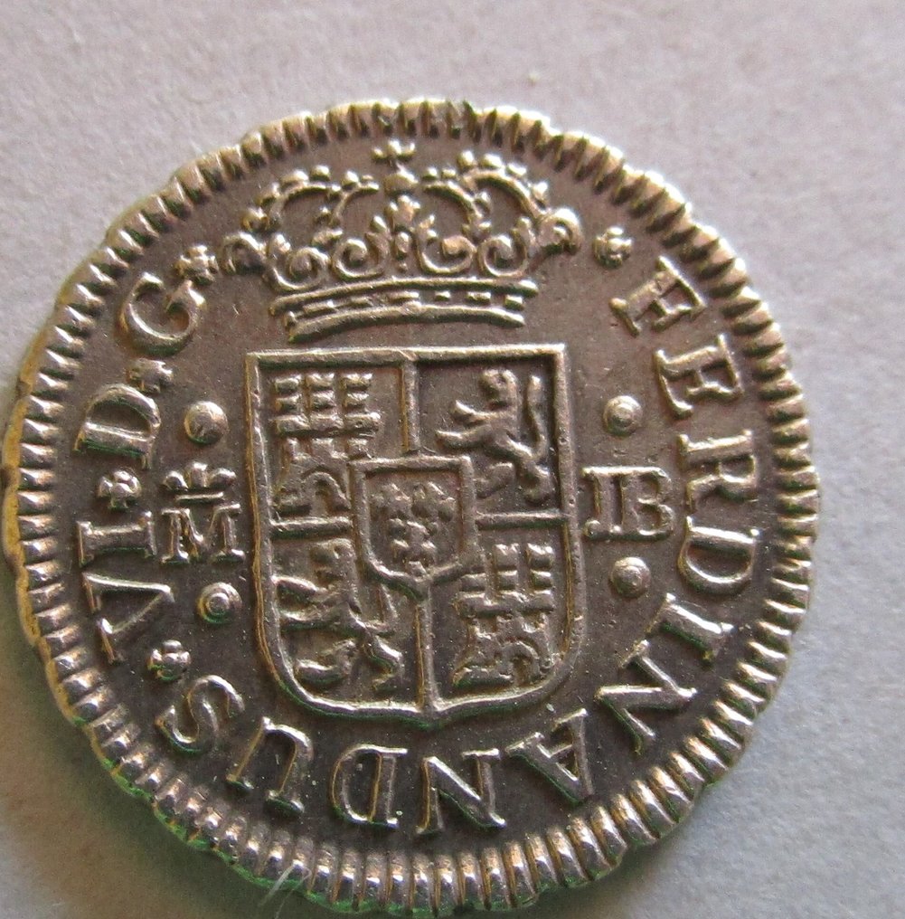 Spanien. Ferdinand 6.. Medio Real 1749 Madrid JB  (Ingen mindstepris) #1.0