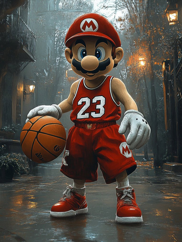 Canvas Fit - Alberto Ricardo - Slam Dunk Pixelado: Mario en la Cancha de los Sueños”” #1.0