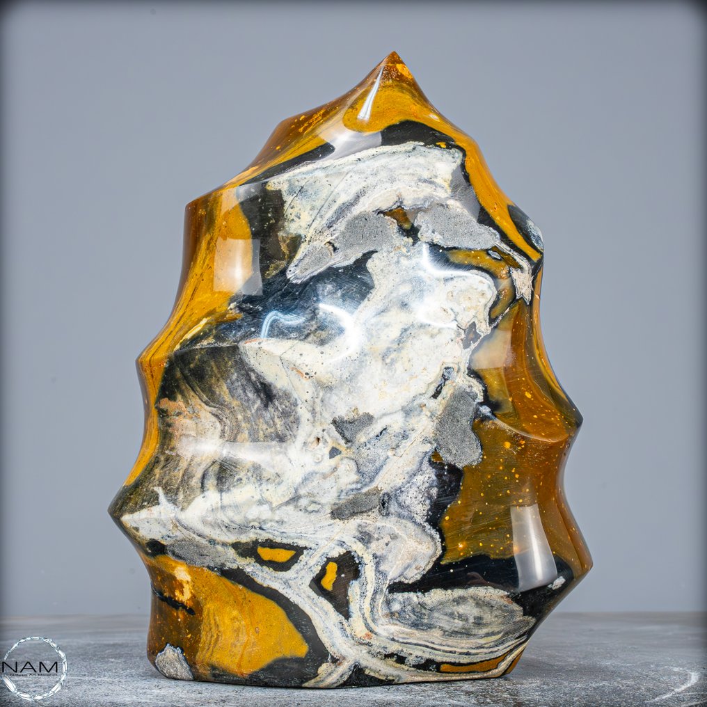 新发现！稀有天然碧玉-玉髓 火焰- 2728.79 g #1.0