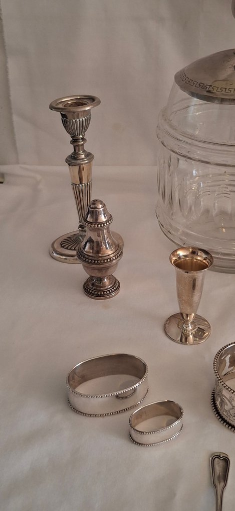 Napkin ring (15) - Laminated silver and 19th-century crystal. - various laminated silver #4.3