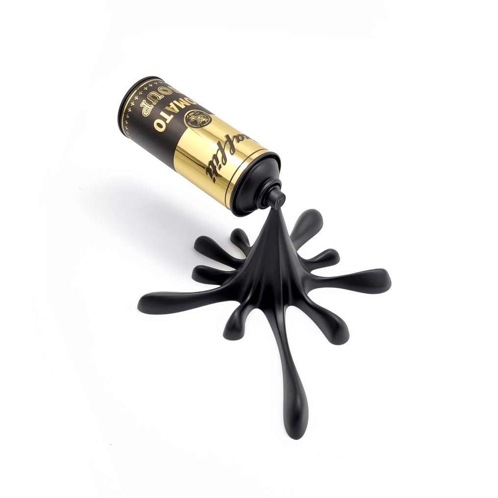 2FAST - Black/Gold Graffiti Soup Splash Can Sculpture #3.2
