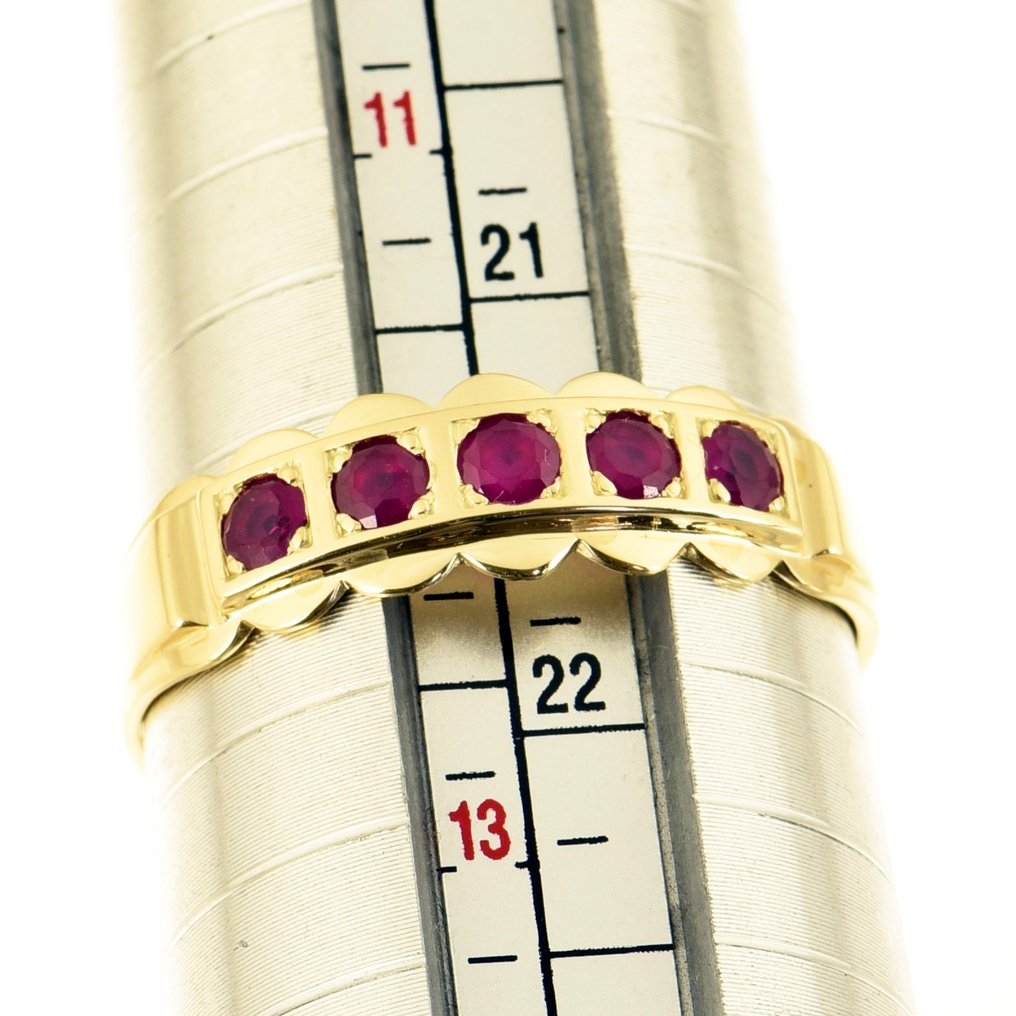 戒指 - 14 克拉 黃金 紅寶石 #3.2