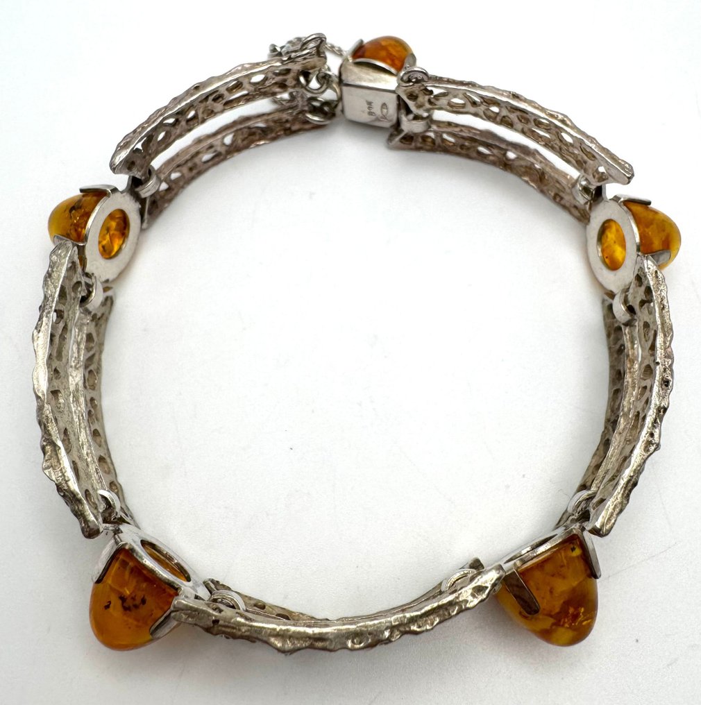 Ei pohjahintaa - Rannekoru Hopea Meripihka - Meripihka #1.0