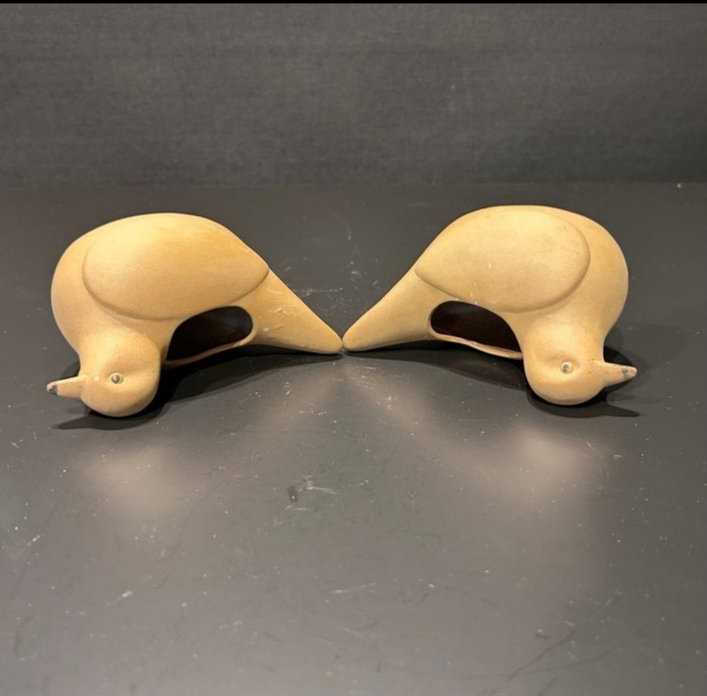 Sculpture, Yixing due uccelli - 7 cm - Faïence #4.3