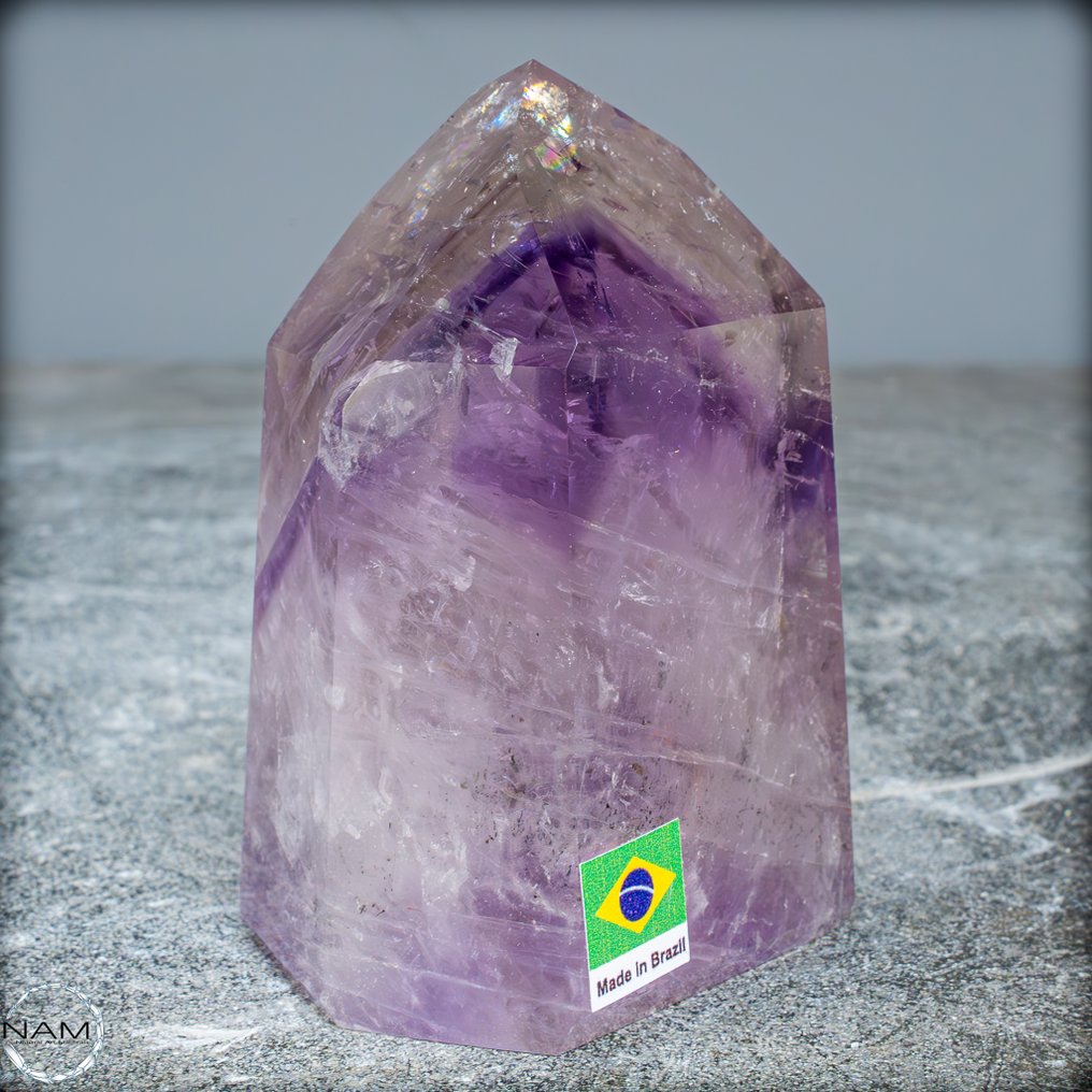 天然一流品质紫色幽灵紫水晶 方尖碑- 447.83 g #4.3