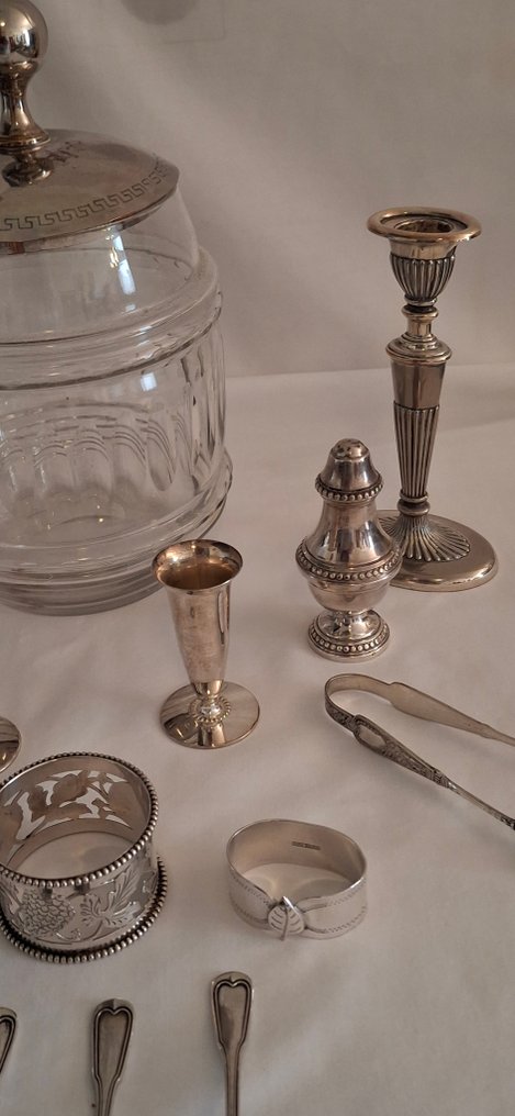 Napkin ring (15) - Laminated silver and 19th-century crystal. - various laminated silver #3.2