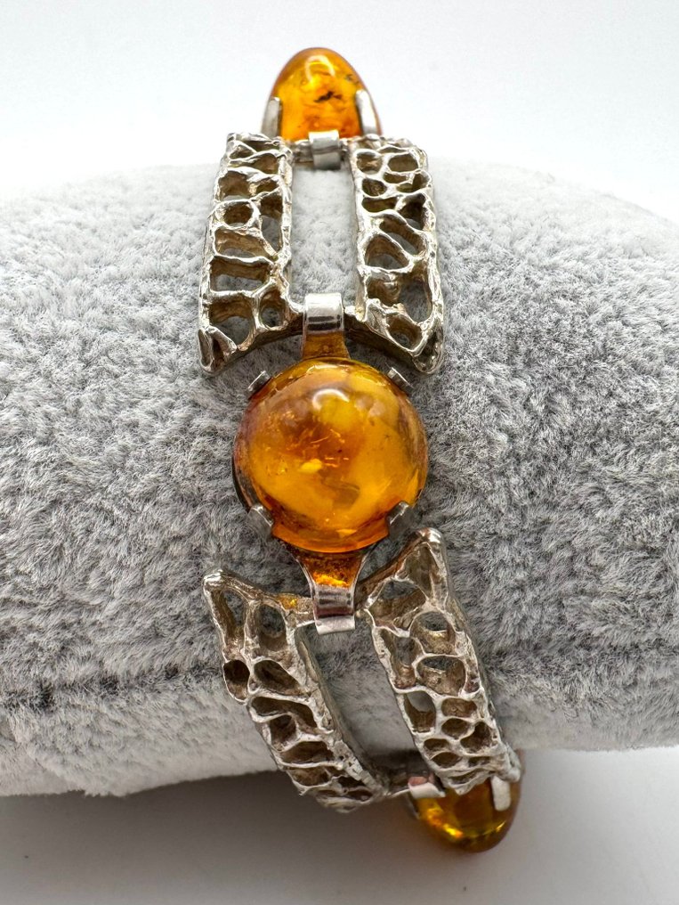 Ei pohjahintaa - Rannekoru Hopea Meripihka - Meripihka #2.1