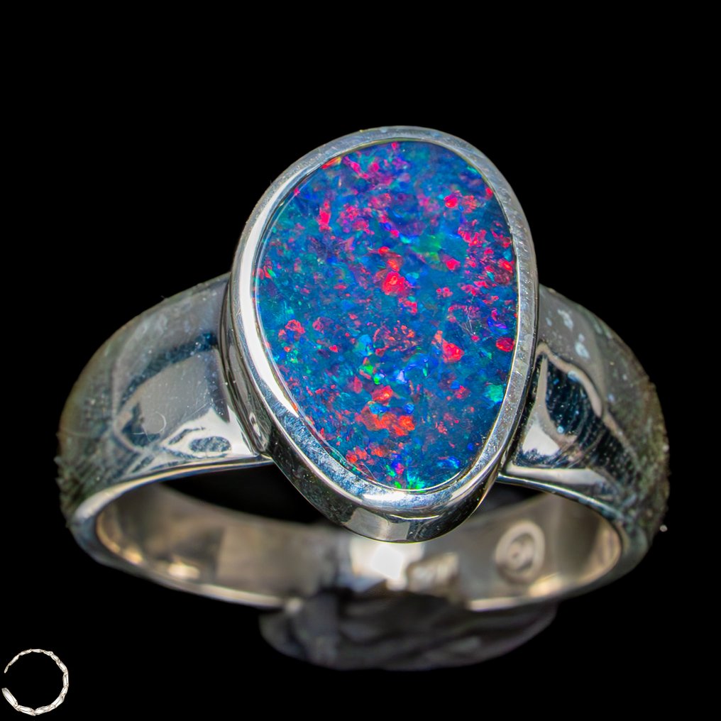 Anello in opale di roccia naturale dall'Australia – Argento 925, 30,95 ct- 6.19 g #2.1