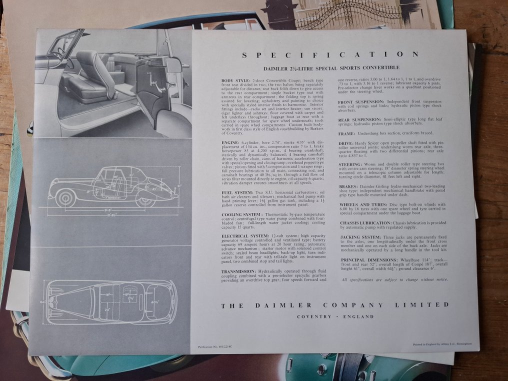 Brochure - Daimler - 2,5 Litre Convertible Coupé - Straight-Eight Limousine & Convertible - "Empress" Saloon #3.2