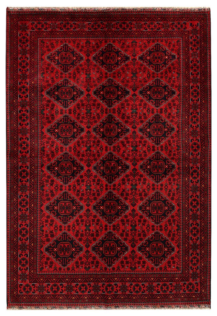 Afghan, 传统手工结绳的 Khal Mohammadi 地毯，优质红色羊毛制作 - 地毯 - 290 cm - 200 cm - 正宗手工地毯 #1.0