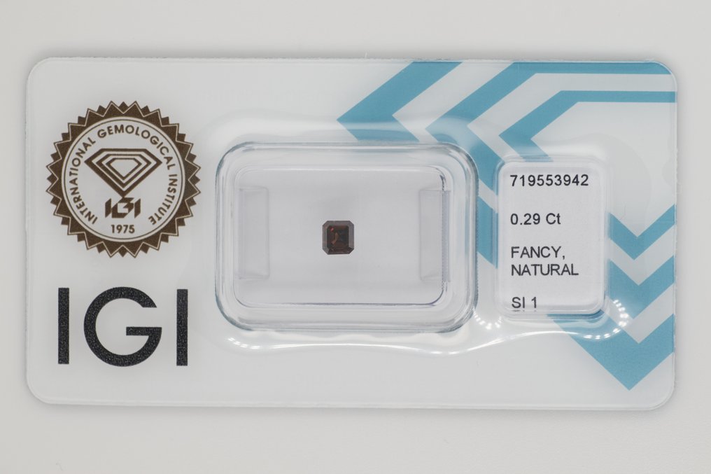 没有保留价 - 1 pcs 钻石  (天然色彩的)  - 0.29 ct - 祖母绿 - Fancy deep 棕色 - SI1 微内含一级 - 国际宝石研究院（IGI） #1.0