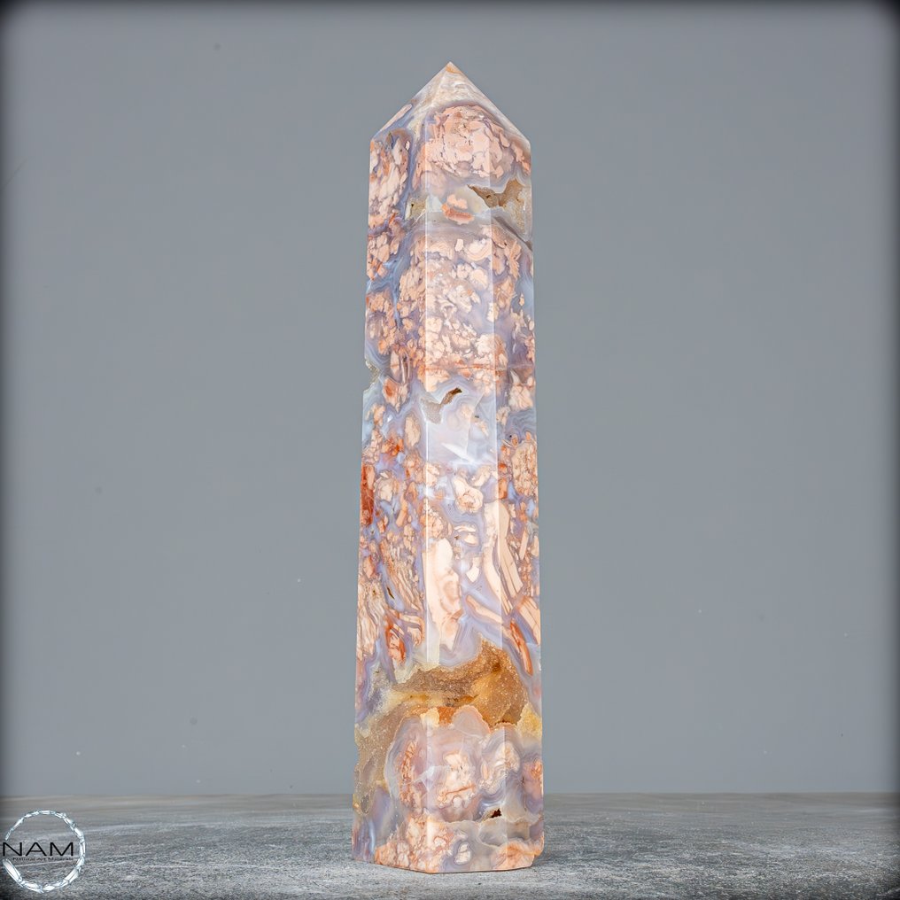 Σπάνιο Φυσικό Αμέθυστο με Βαμβακερή Ζάχαρη Οβελίσκος- 745.63 g #2.1