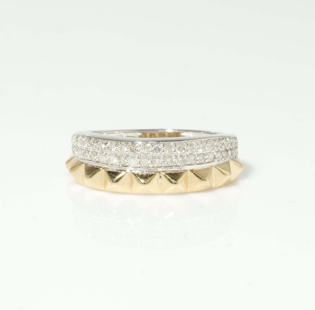 Bague d'éternité - 14 carats Or jaune, Or blanc -  0.41ct. tw. Diamant (Naturelle) - bande à double tonalité #1.0