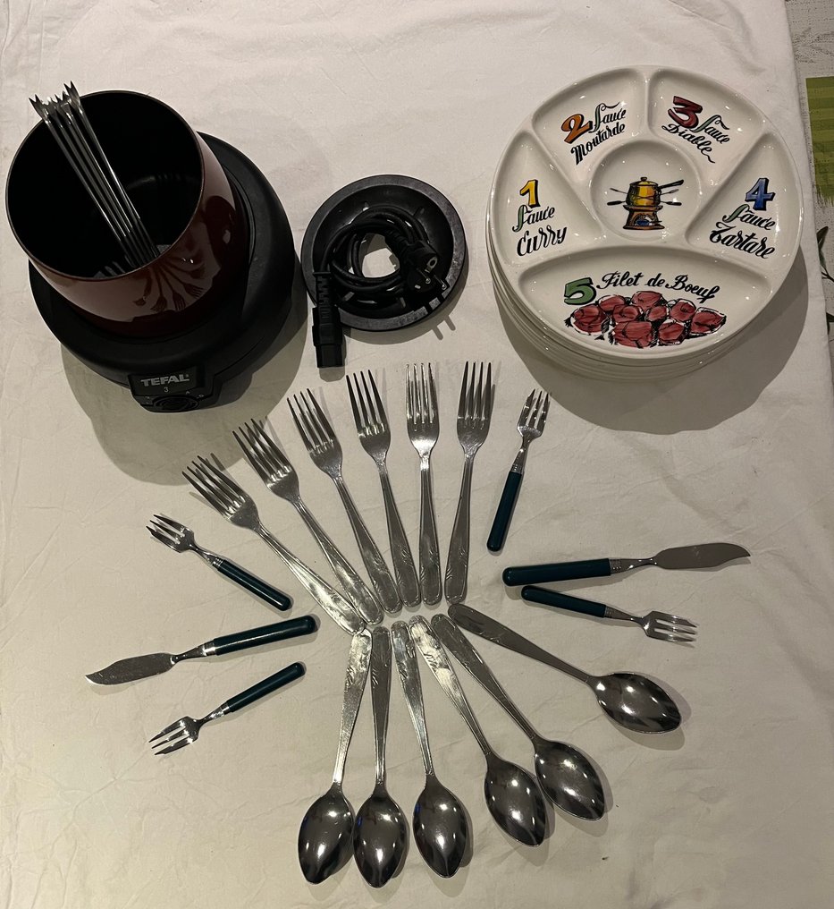 TEFAL GIEN - TEFAL GIEN - Contenitore per l’olio (31) - piatti e posate vintage - Gres - Servire una fonduta retrò #1.0