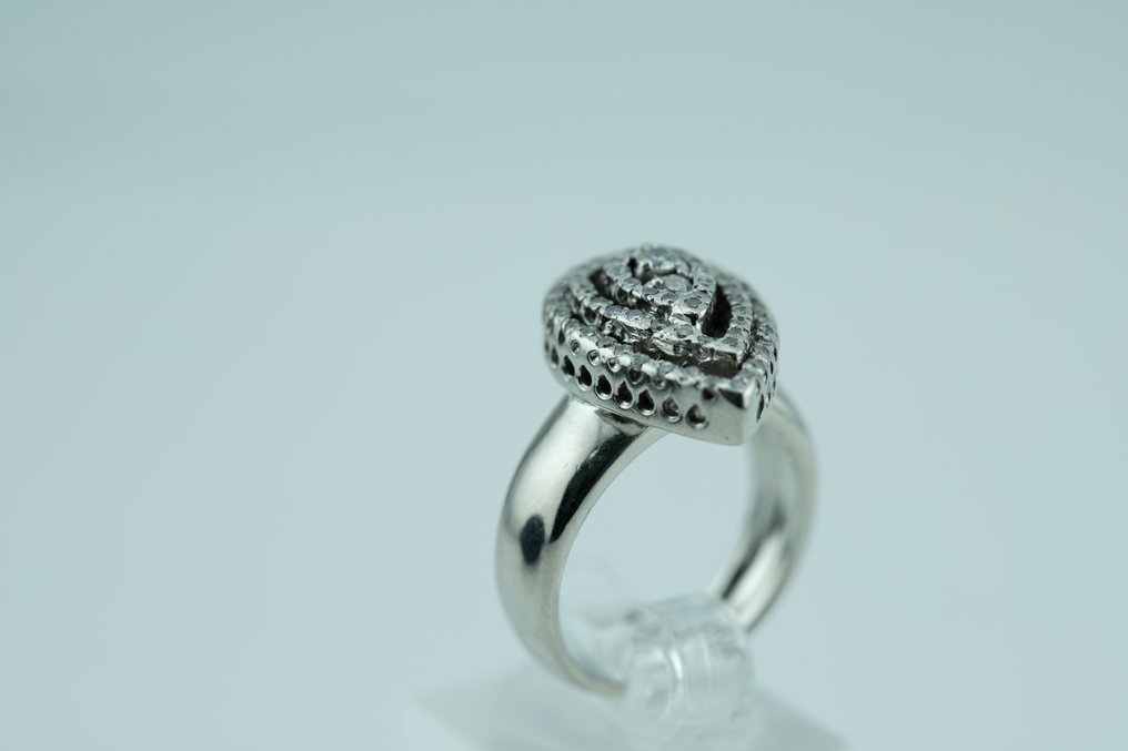 戒指 - 18 克拉 白金 鉆石 (天然)  #3.2