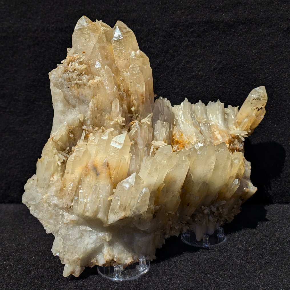 UNICO! 31 cm QUARZO GIALLO ALPINO a "L", Veramente STRANO Cristalli su matrice - Altezza: 313 mm - Larghezza: 253 mm- 2.82 kg #1.0