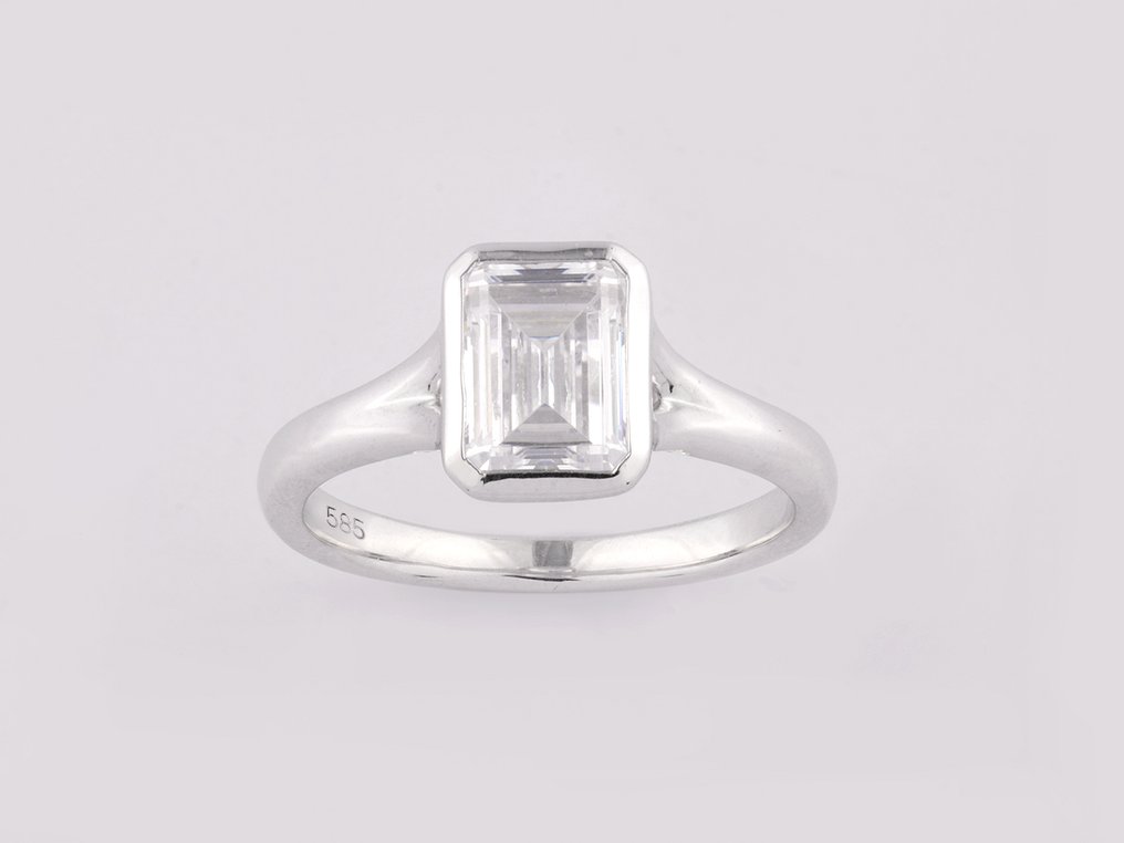 Δαχτυλίδι - 14 καράτια Λευκός χρυσός -  2.05ct. tw. Διαμάντι (Εργαστηριακής καλλιέργειας) #1.0