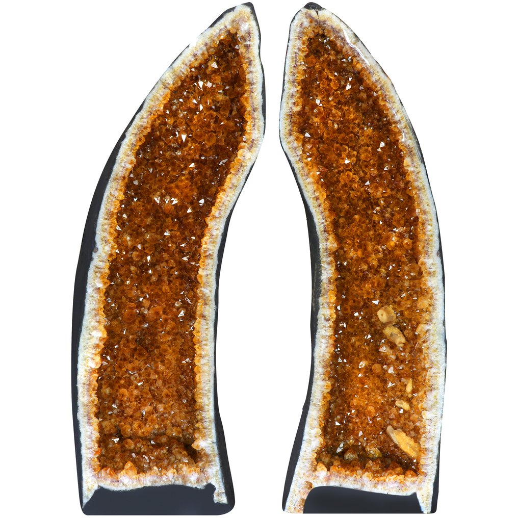 超级折扣！ - 鲜橙色黄水晶 - 配对 - Geode - 103x26x26 厘米- 144 kg #1.0