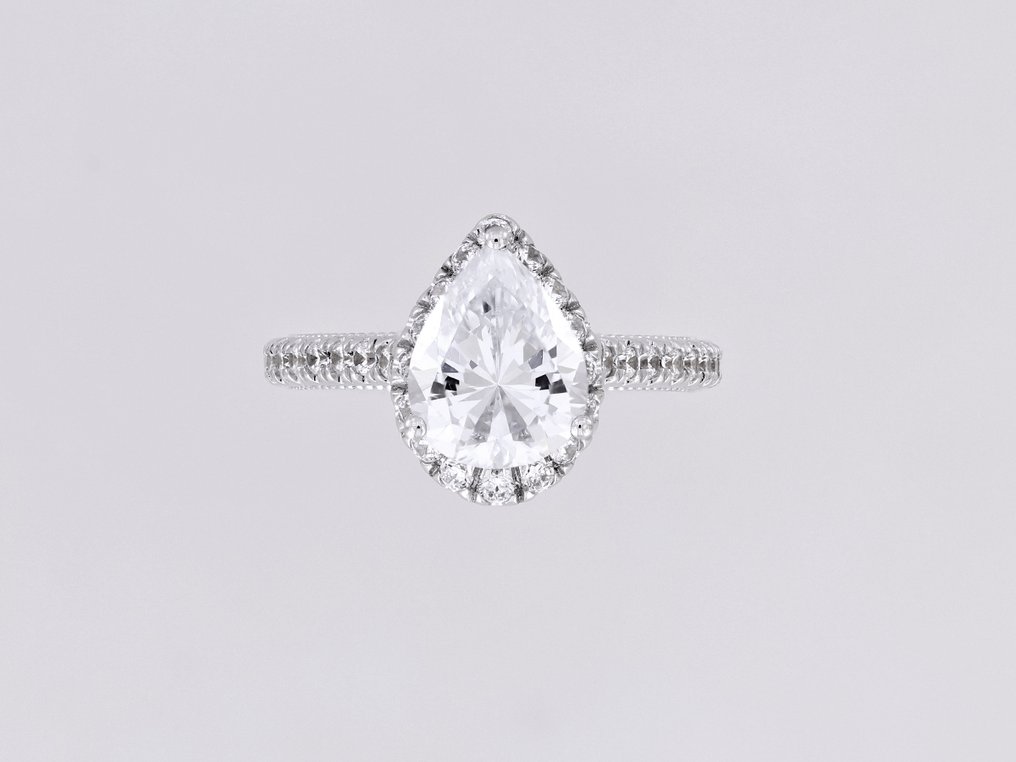 Δαχτυλίδι - 14 καράτια Λευκός χρυσός -  2.54ct. tw. Διαμάντι (Εργαστηριακής καλλιέργειας) - Διαμάντι #1.0
