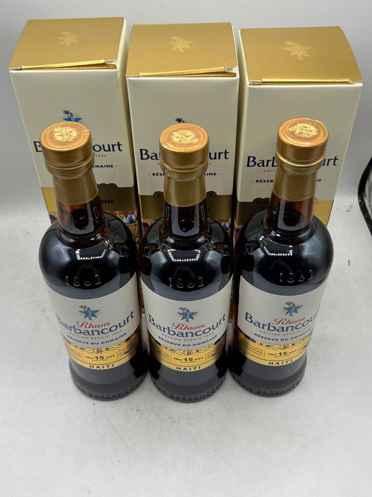 Barbancourt 15 years old  - 70 cl - 3 flaskor #3.2