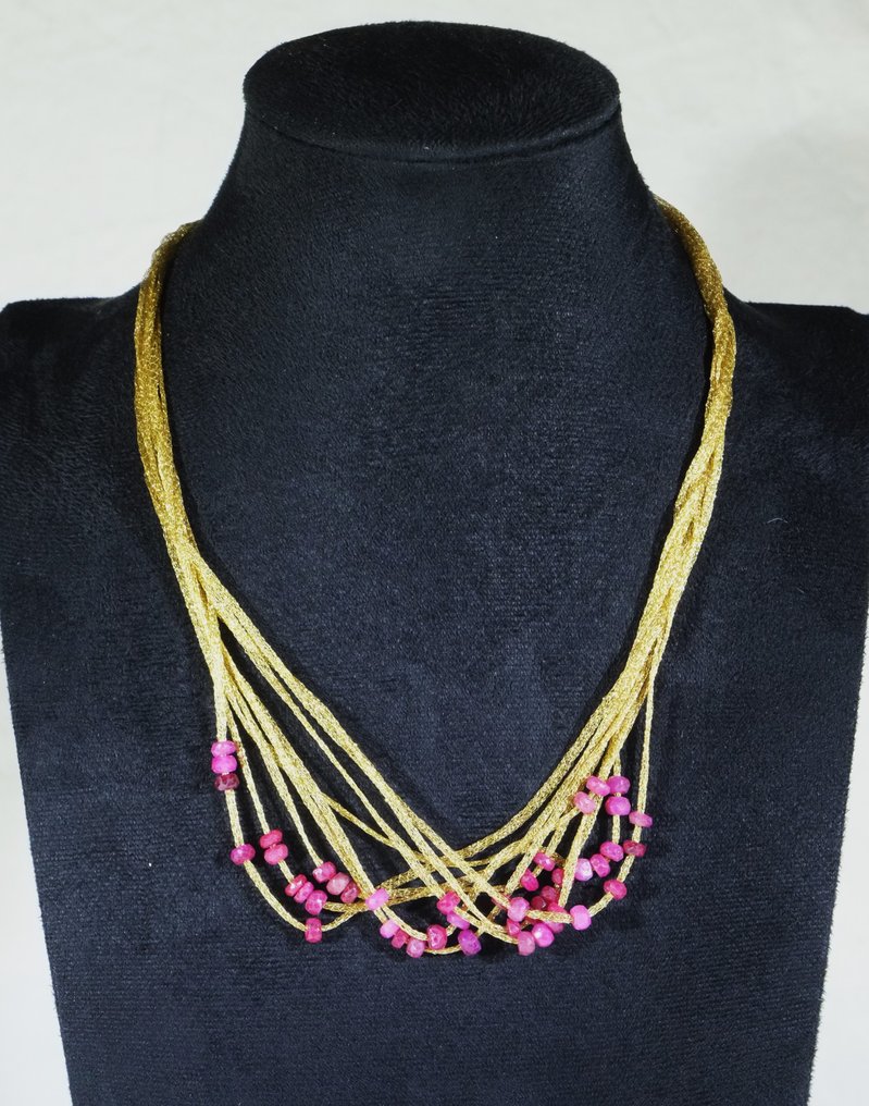 项链 - 18K包金 黄金 - 红宝石的根源 #1.0