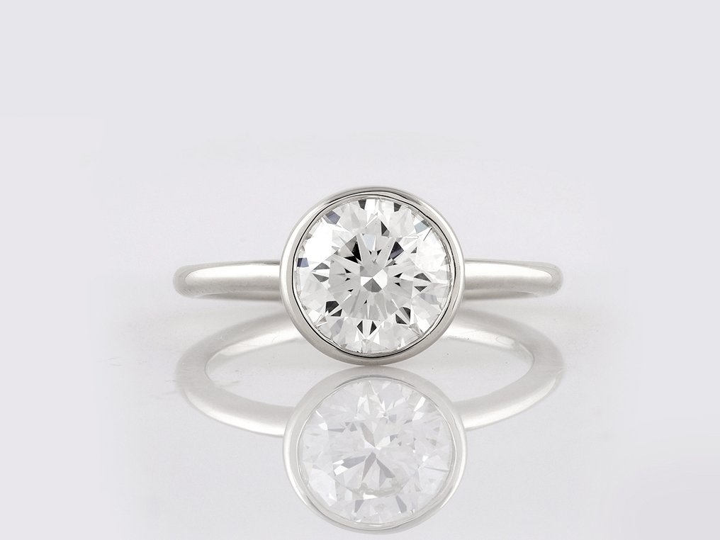 No Reserve Price - Ring - 14 kt. White gold - 2.01ct. tw. Diamond (Lab-grown) #1.0