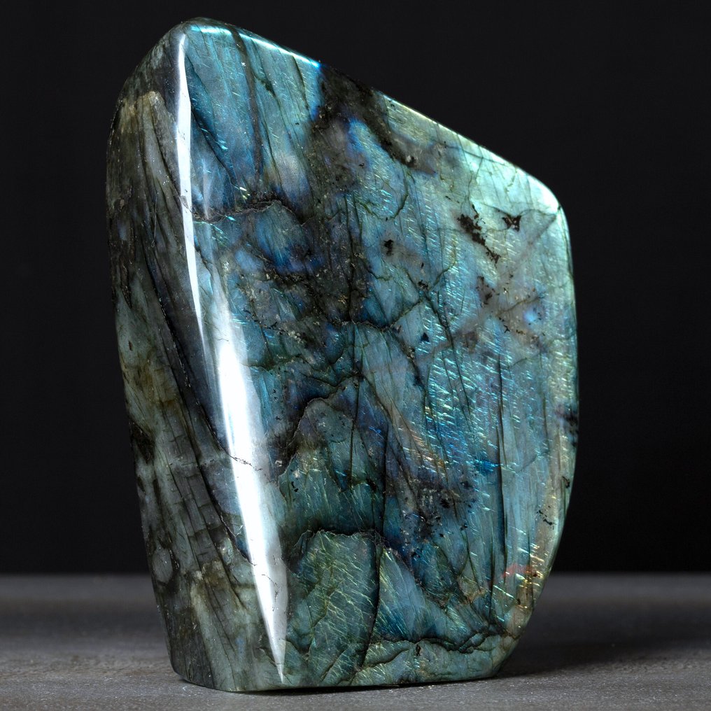 Top Quality Labradorite Free Form - Golden/Blue Light - Altezza: 180 mm - Larghezza: 130 mm- 2413 g #3.2