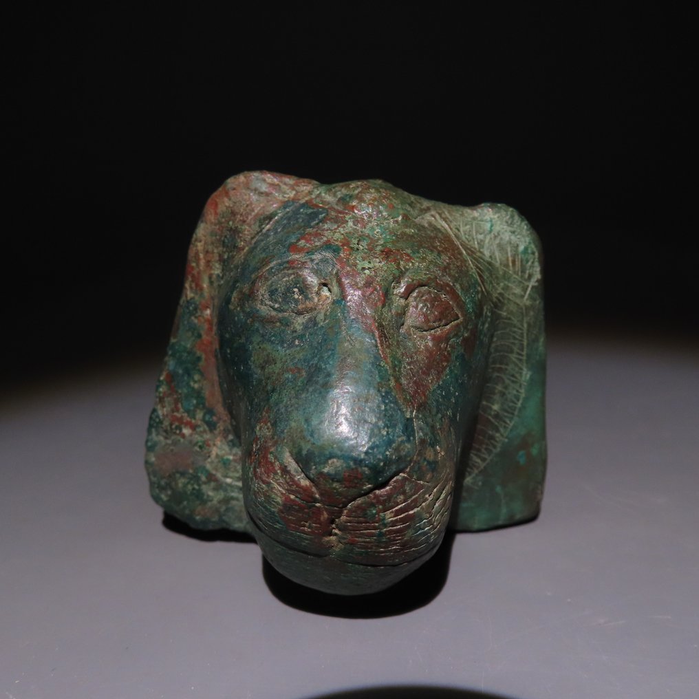 Αρχαία Αιγυπτιακή Μπρούντζος Λιοντάρι Head. Υστερη Περίοδος 664-332 π.Χ. Μήκος 10 εκατοστά. #1.0