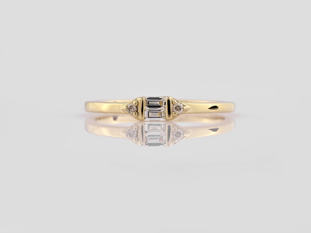 Gyűrű - 14 kt. Sárga arany - 0.10ct. tw. Gyémánt (Természetes) #1.0