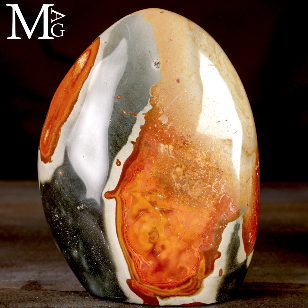 Nice - Decorative Polichrome Jasper Diaspro polichromo del Madagascar – Scultura levigata in forma libera - Altezza: 165 mm - Larghezza: 125 mm- 2123 g #2.1