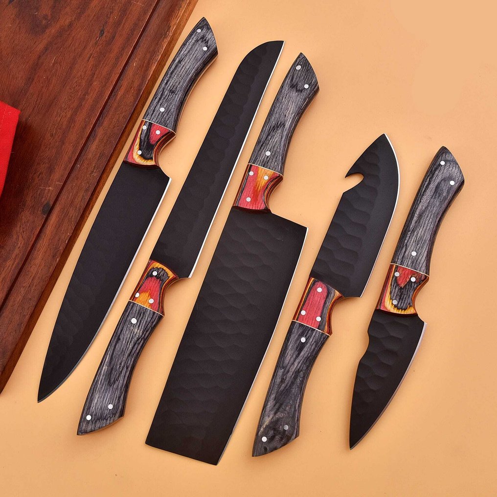 Μαχαίρι κουζίνας - Ξύλο Pakka, χειροποίητο διπλωμένο ατσάλι με επίστρωση σε σκόνη. - Ιαπωνία #2.1