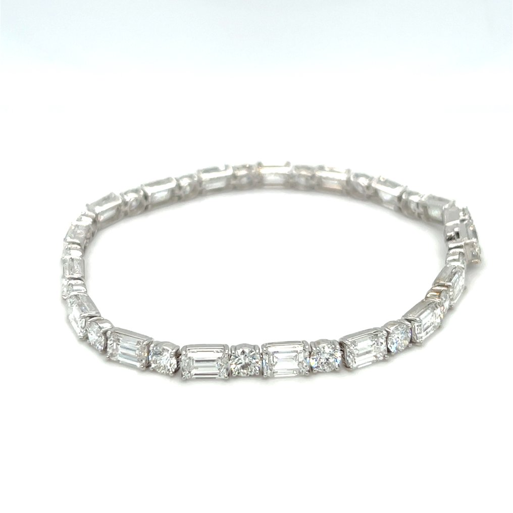 Armband - 14 karaat Witgoud - 12.99ct. tw. Diamant (Lab-grown) - Geen minimumprijs #1.0