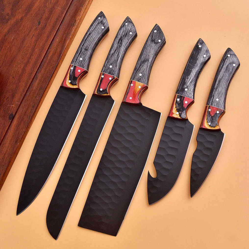 Μαχαίρι κουζίνας - Ξύλο Pakka, χειροποίητο διπλωμένο ατσάλι με επίστρωση σε σκόνη. - Ιαπωνία #1.0