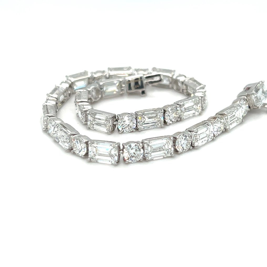 Armband - 14 karaat Witgoud - 12.99ct. tw. Diamant (Lab-grown) - Geen minimumprijs #1.0
