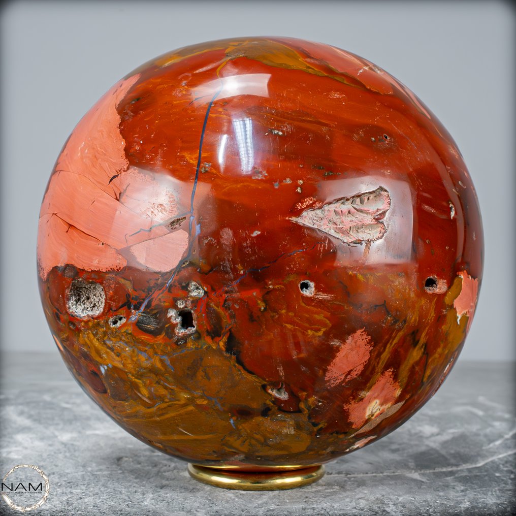 稀有天然红玉髓-玛瑙-紫水晶 球体- 3096.72 g #3.2