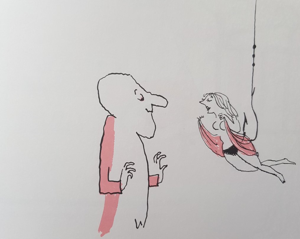 Signed; Tomi Ungerer - artcard (signed from Tomi Ungerer) & artbook "JUST MARRIED" - 2018 #4.3