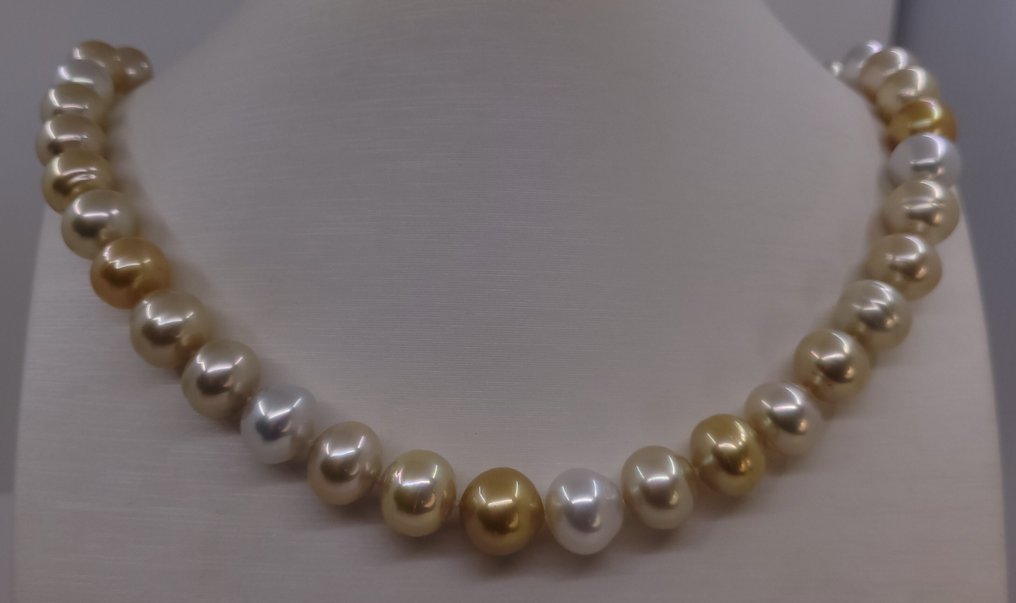 頸鏈 PSL 认证澳大利亚南海珍珠 - 10.0x12.0mm, 銀 #1.0