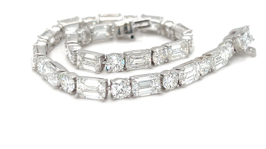 Armband - 14 karaat Witgoud - 12.99ct. tw. Diamant (Lab-grown) - Geen minimumprijs #2.1