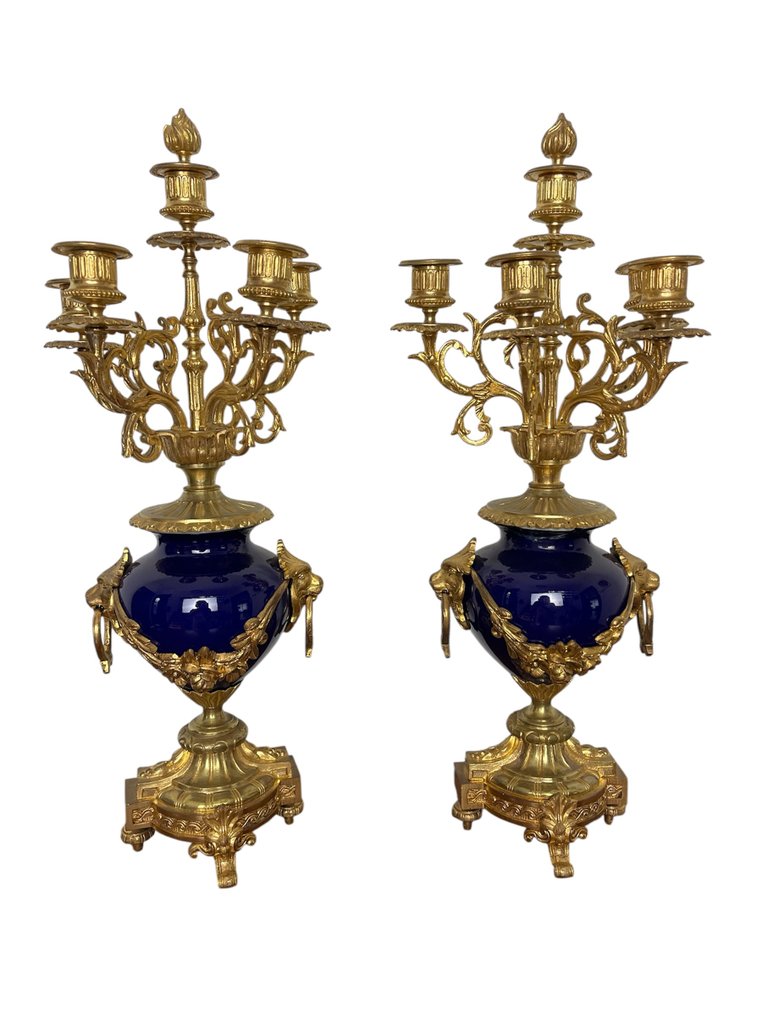 Soporte para velas (2) - Bronce dorado, Sevrès #1.0