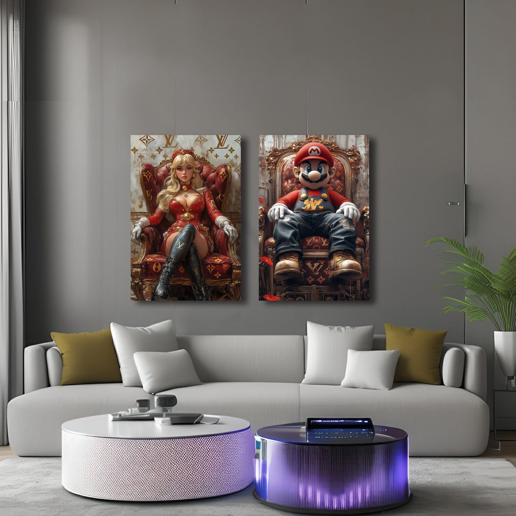 Canvas Fit - Alberto Ricardo - “Tronos de Pixel y Poder: Mario, Peach, #1.0